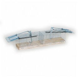 Capcană din metal pentru 2 șoareci (două deschideri) - 23x5x5 cm 